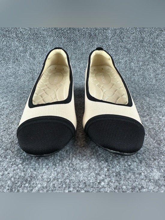 1737082688-13424809-6224-4fe5-  VIVAIA Almond-Toe Stress Free Chunky Heels Julie Arch Pro 8.5 39.5 Ivory Black